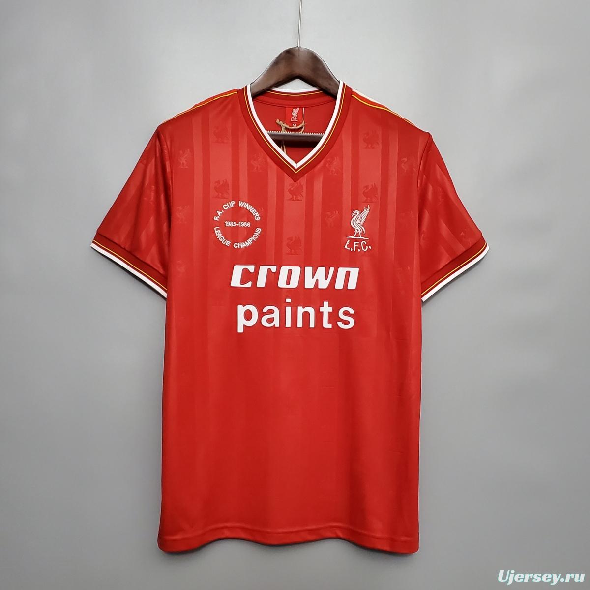 Retro 85/86 Liverpool home Soccer Jersey