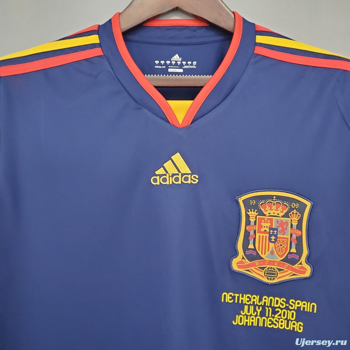Retro long sleeve Spain 2010 away Soccer Jersey