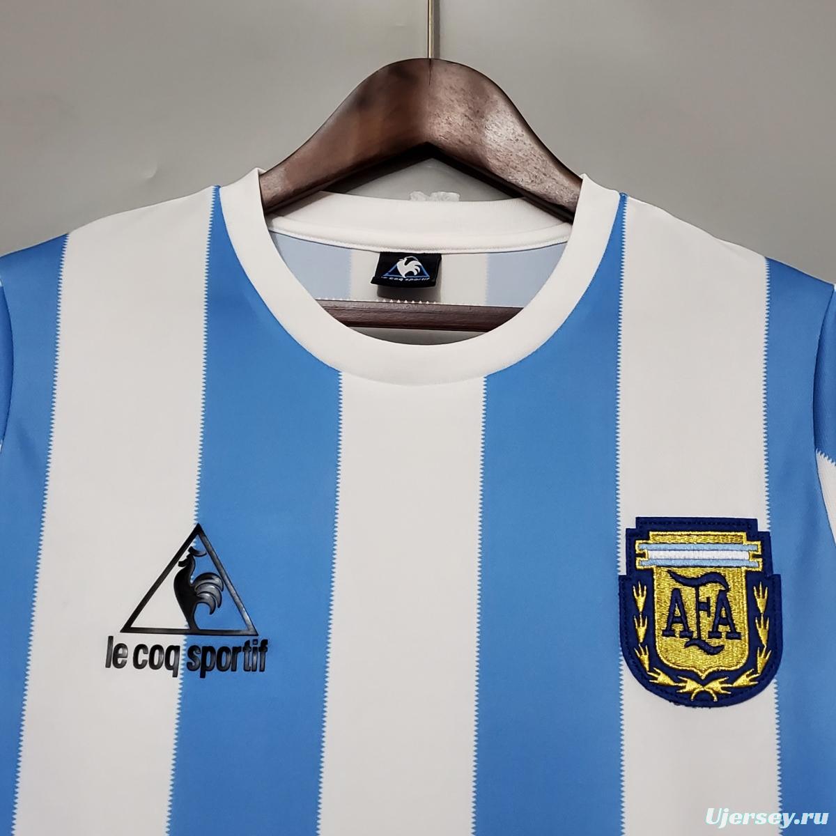 Retro 1986 Argentina home Soccer Jersey