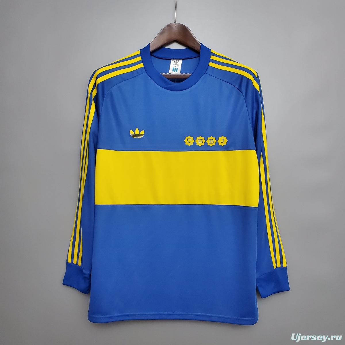 Retro Long sleeve 1981 Boca Juniors home Soccer Jersey