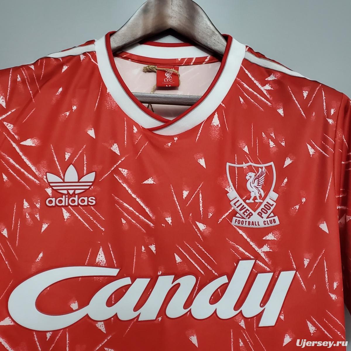 Retro 89/91 Liverpool home Soccer Jersey