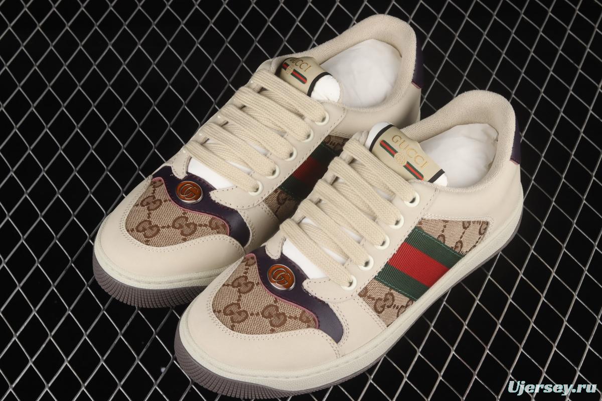 Gucci Distressed Screener Sneaker classic daddy shoes A39G09064