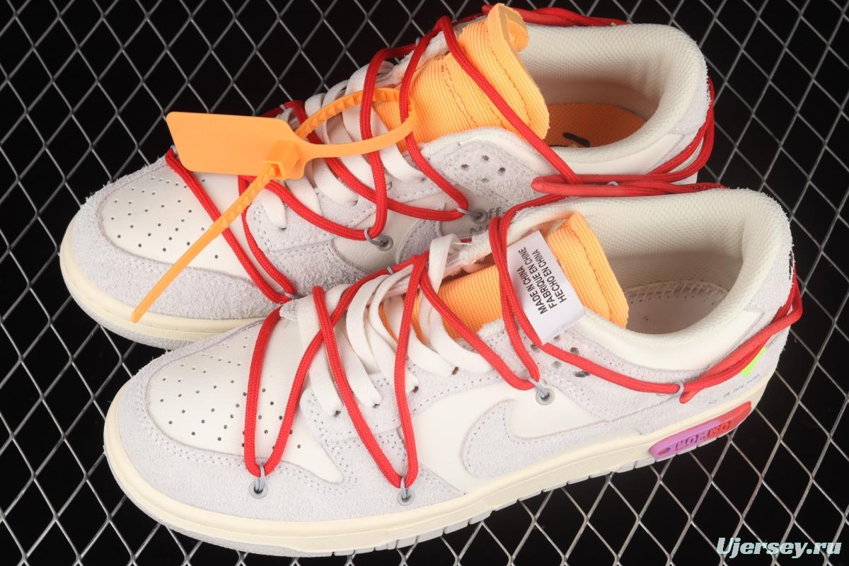 OFF-White x NIKE DUNK Low OW suede SB buckle rebound fashion casual board shoes DM0950-103