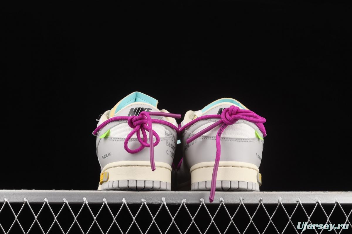 OFF-White x NIKE DUNK Low OW white gray leisure sports skateboard shoes DM1602-100