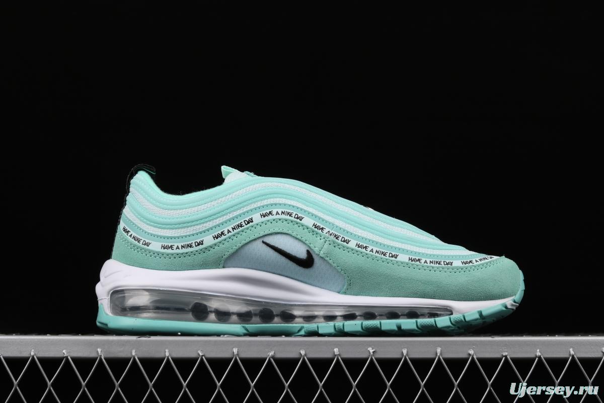 NIKE Air Max 97 ND mint green suede air cushion running shoes 923288-300
