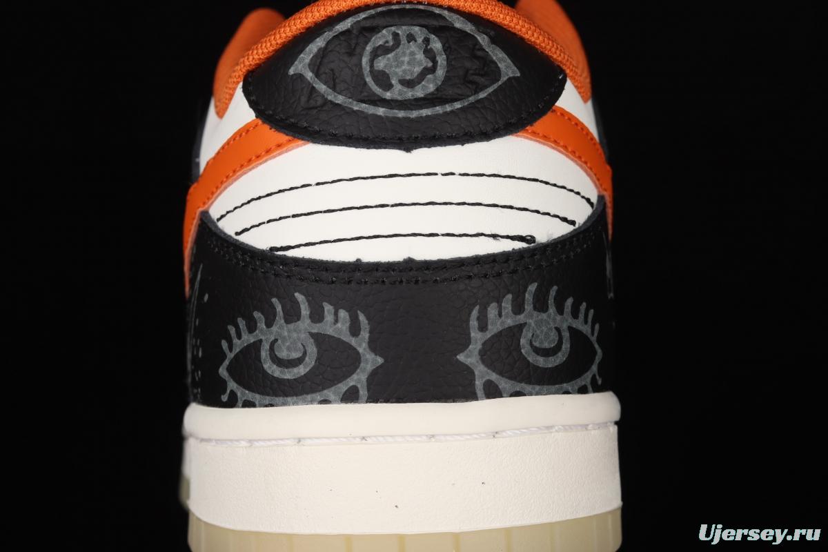 NIKE SB DUNK Low Halloween black, white and orange luminous Halloween SB rebound fashion casual board shoes DD3357-100