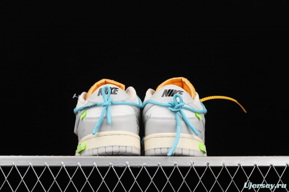 OFF-White x NIKE DUNK Low 04 of 50 OW white gray leisure sports skateboard shoes DM1602-115