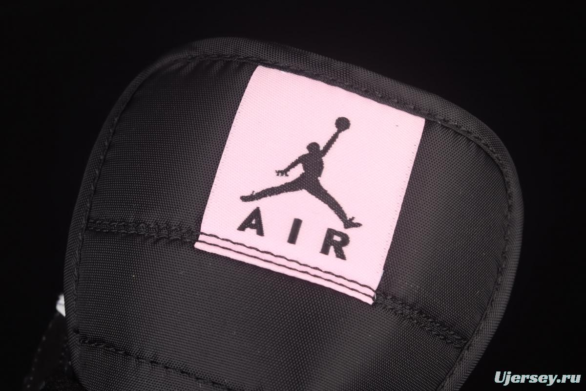 Air Jordan 1 Mid black and white powder medium top basketball shoes 555112-061