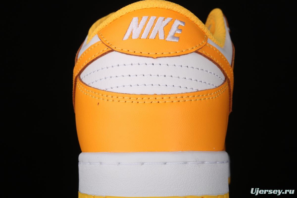 NIKE DUNK Low SB dunk series white and yellow color matching low-side leisure sports skateboard shoes DD1503-800