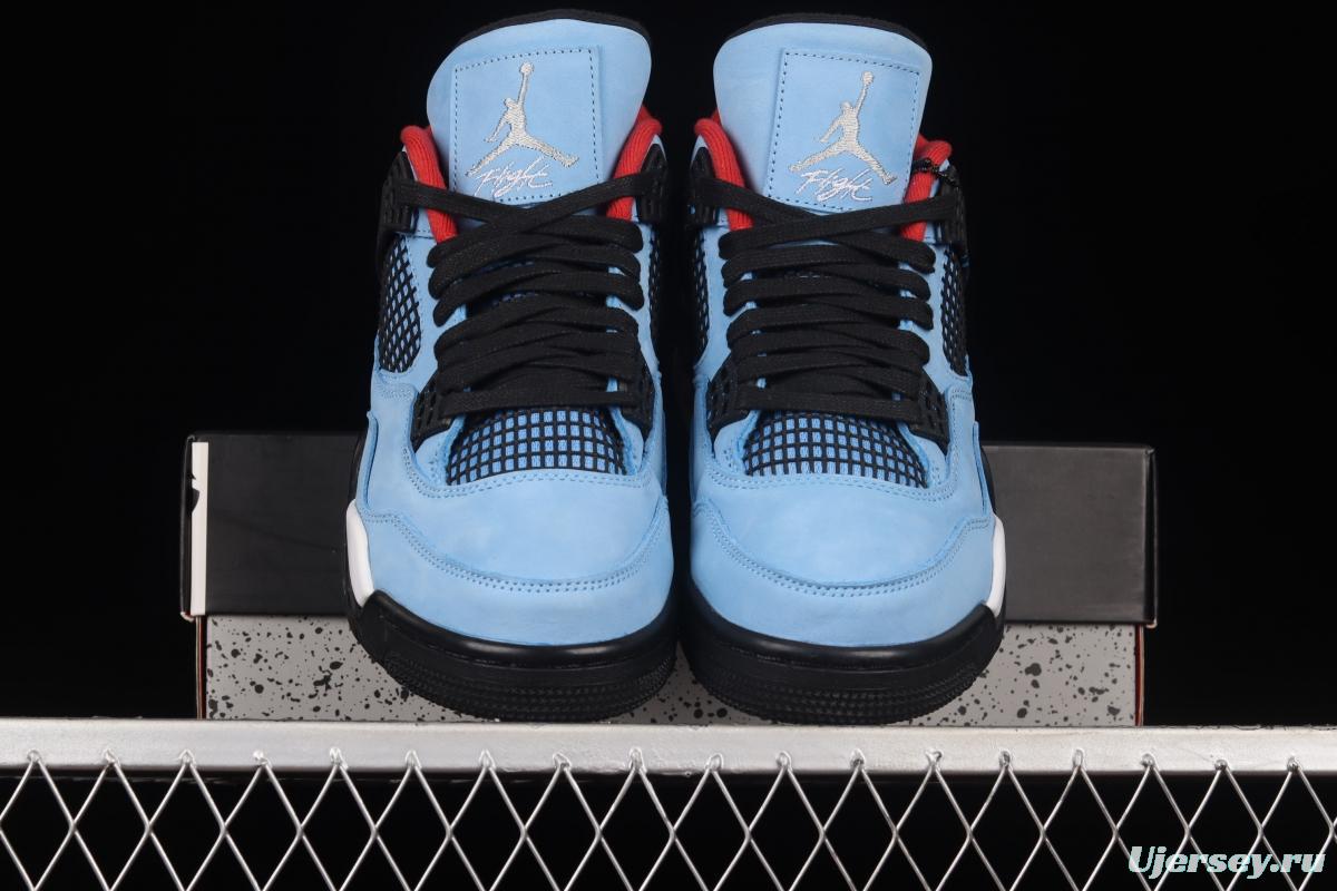 Travis Scott Cactus Jack x Air Jordan 4 Retro AJ4 joint style suede blue 308497-406
