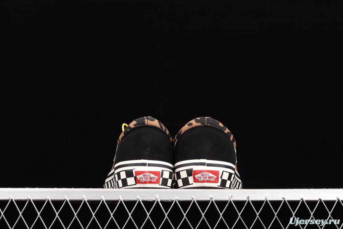 Vans Bold IN Anna classic retro leopard-print checkerboard leisure sports skateboard shoes VN0A3WLPR6R