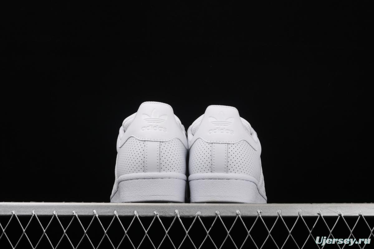 Adidas Superstar FV3445 shell head 50th anniversary limited all-white punching sports leisure board shoes