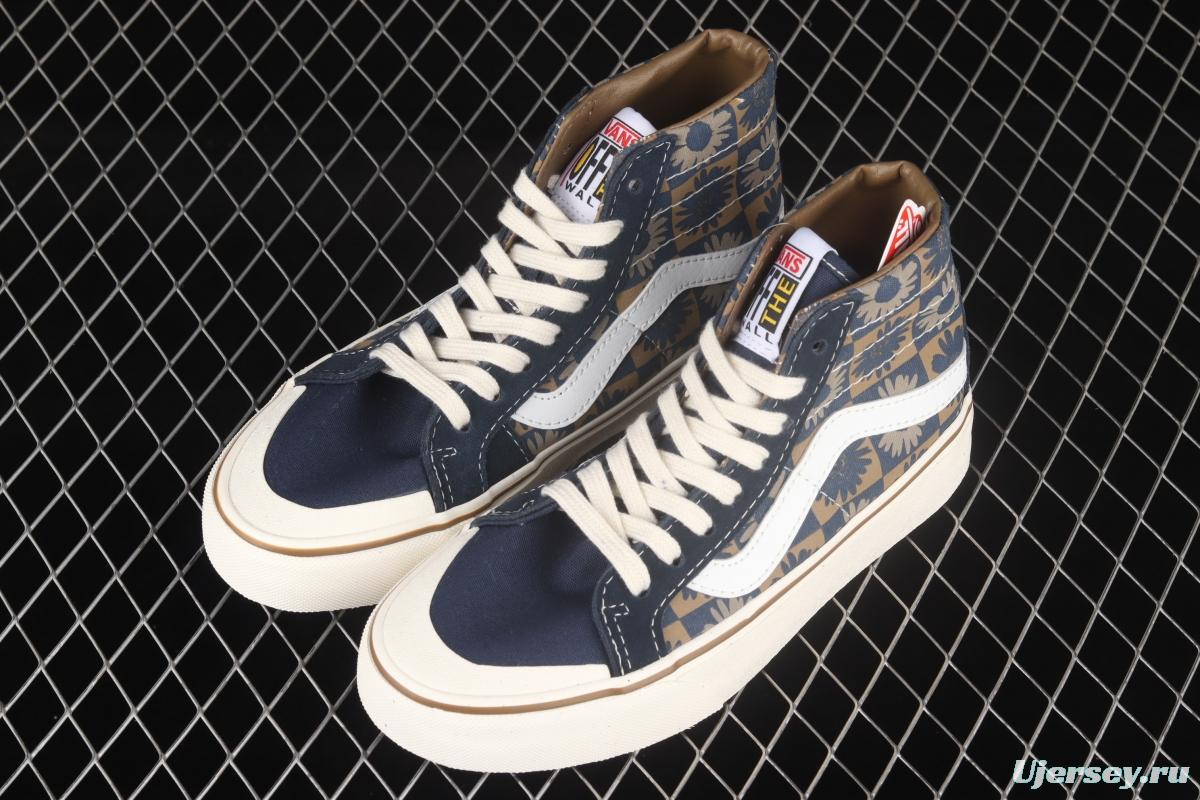 Vans Sk8-Hi 138Dec checkerboard daisies printed high-top casual board shoes VN0A3MV1A5A