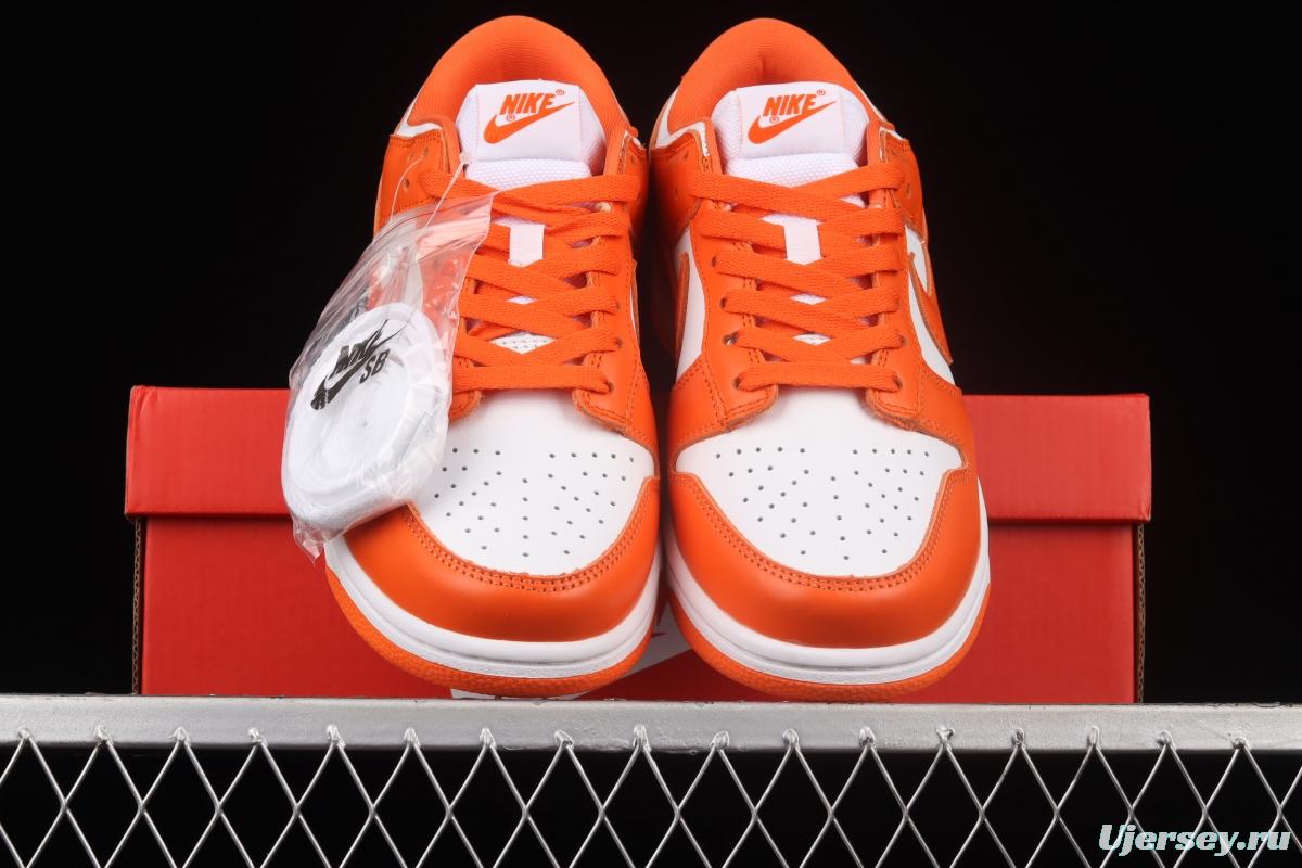 NIKE SB DUNK Low Pro Syracuse white orange board shoes CU1726-101