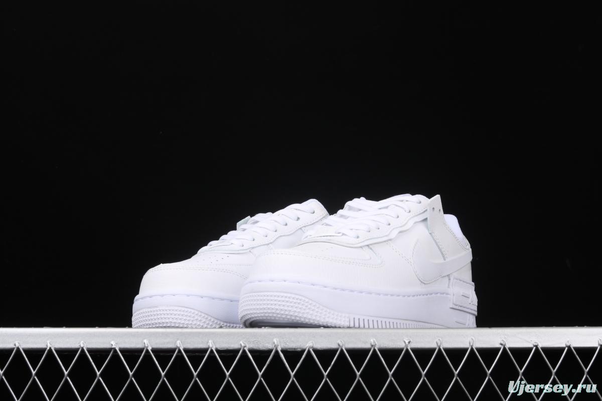 NIKE Air Force 1 ShAdidasow all white light weight heightened low-top white board shoes CI0919-100