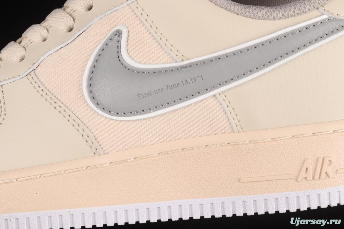 NIKE Air Force 1' 07 Low beige color 3M reflective low-top casual board shoes DJ7015-991