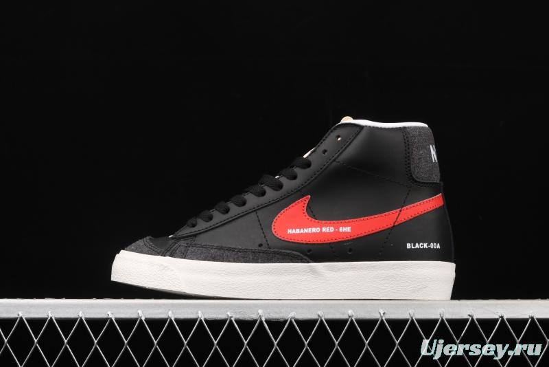 NIKE Blazer Mid'77 Trail Blazers four-color hook black high-top casual board shoes DA2142-046