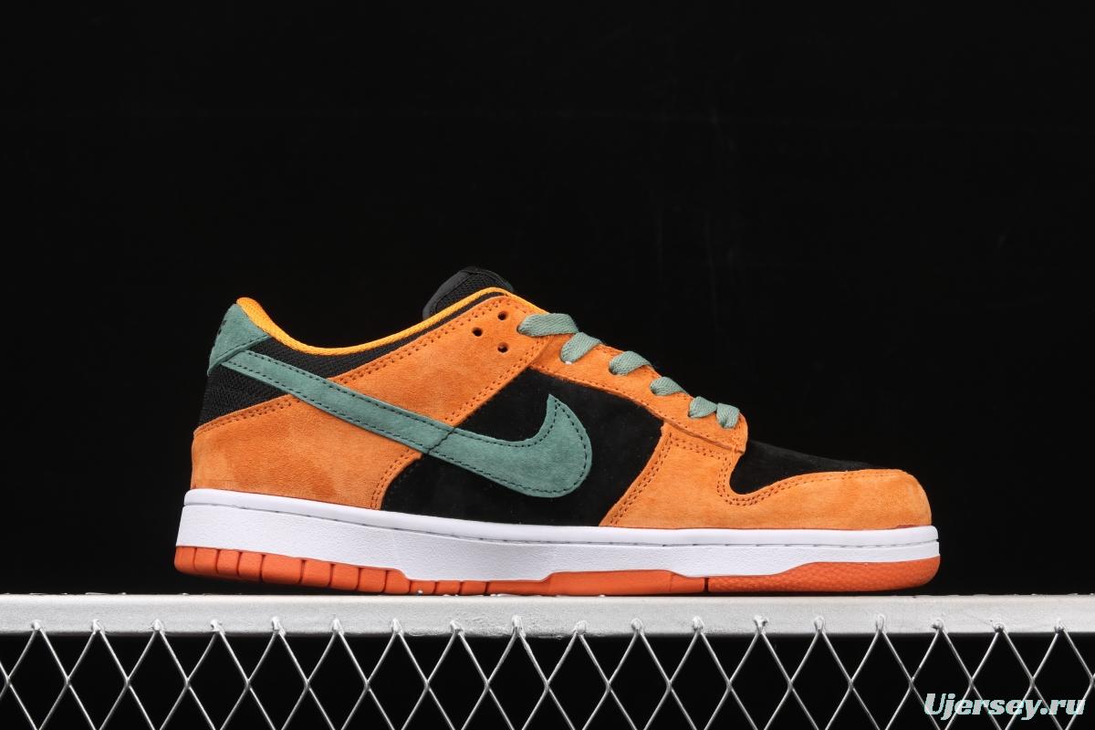 NIKE SB DUNK Low SP Ceramic dunk series carrot yellow and black low-side leisure sports skateboard shoes DA1469-001