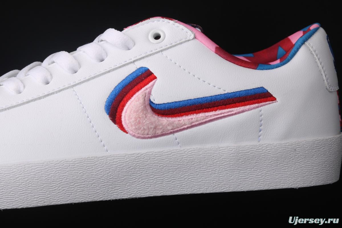 NIKE SB Blazer Low x Parra joint model 3D naked eye tricolor color hook leisure board shoes CN4507-100