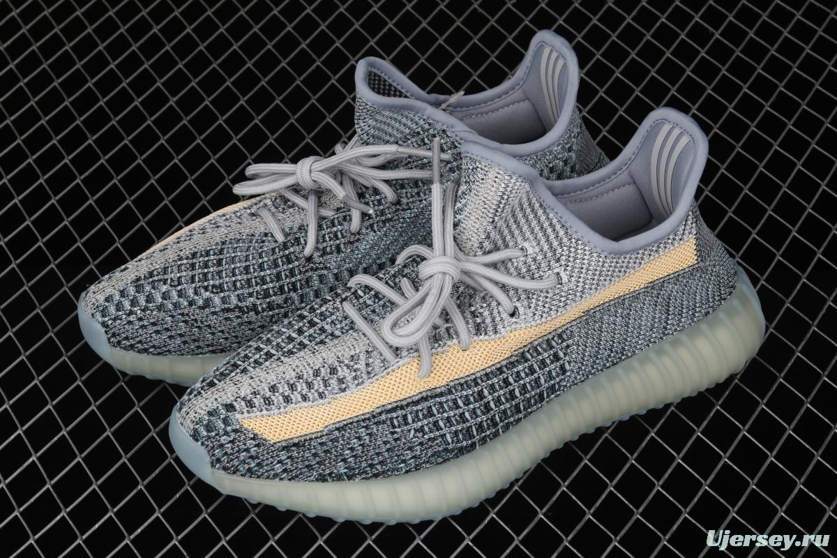 Adidas Yeezy 350 Boost V2 Ash Blue GY7657 Darth Coconut 350 second generation hollowed-out water-washed tannins color matching