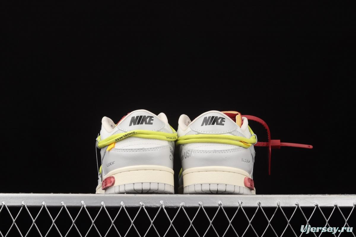 OFF-White x NIKE DUNK Low 04 of 50 OW Grey Leisure Sports Skateboard shoes DM1602-106