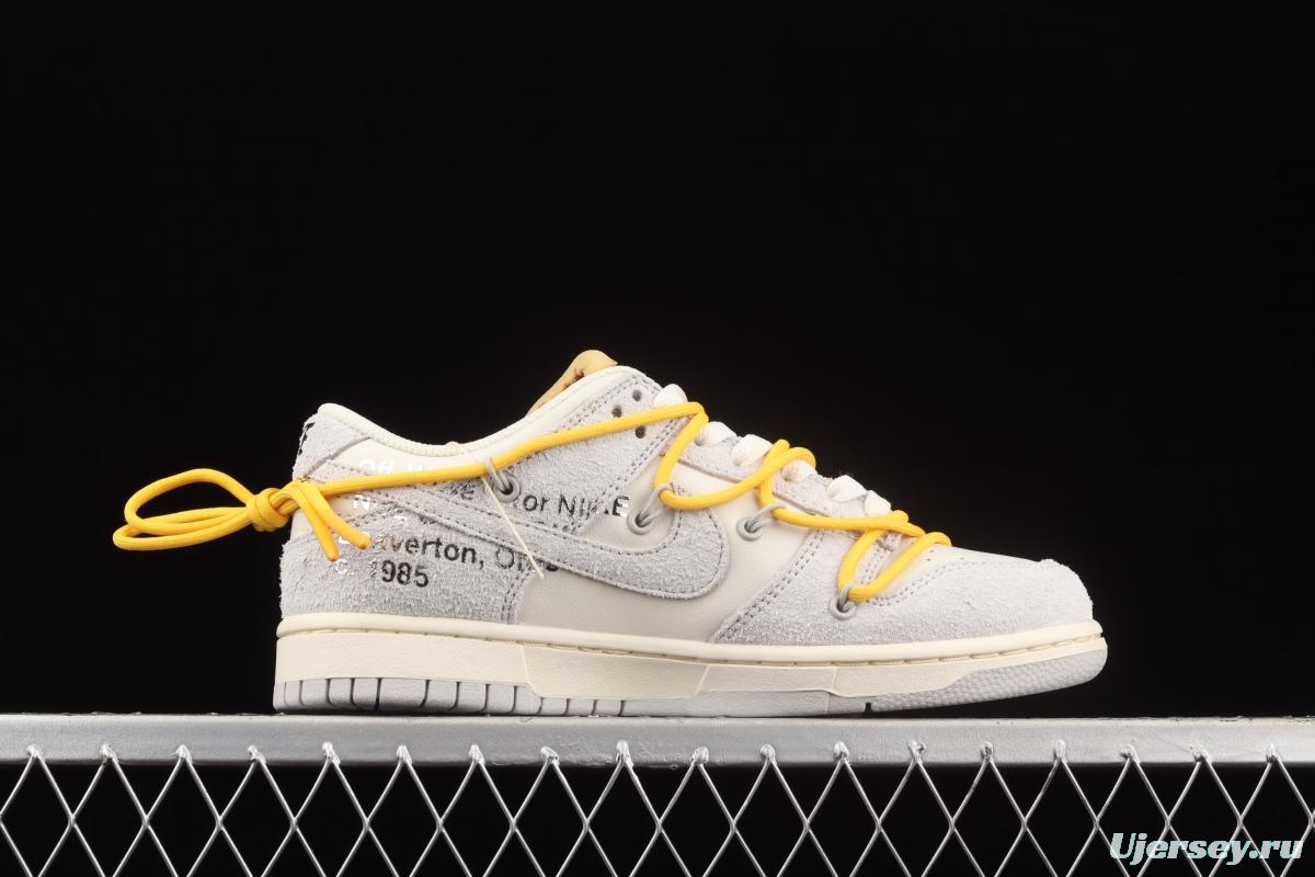 OFF-White x NIKE DUNK Low OW suede SB buckle rebound fashion casual board shoes DJ0950-109