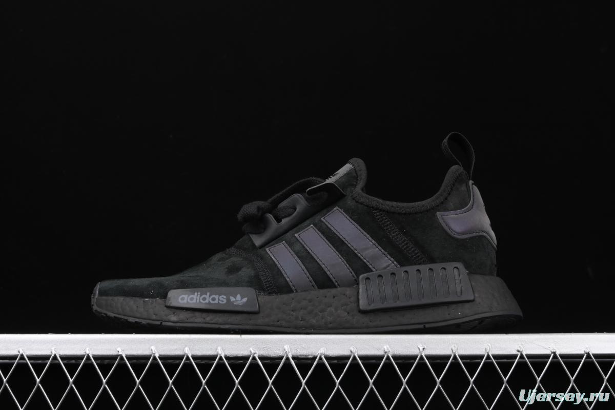 Adidas NMD_R1 B97419 Pig eight leather black samurai running shoes