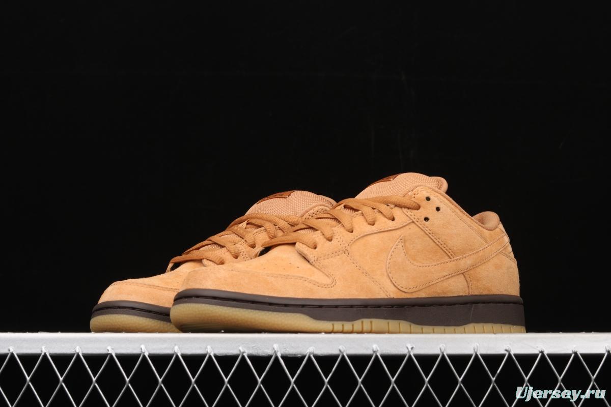 NIKE SB DUNK Low Pro wheat color deciduous yellow low-side sports skateboard shoes BQ6817-204