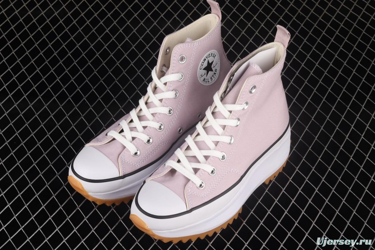 Converse Run Star Hike Converse pink raw rubber heightened thick sole shoes 171668C