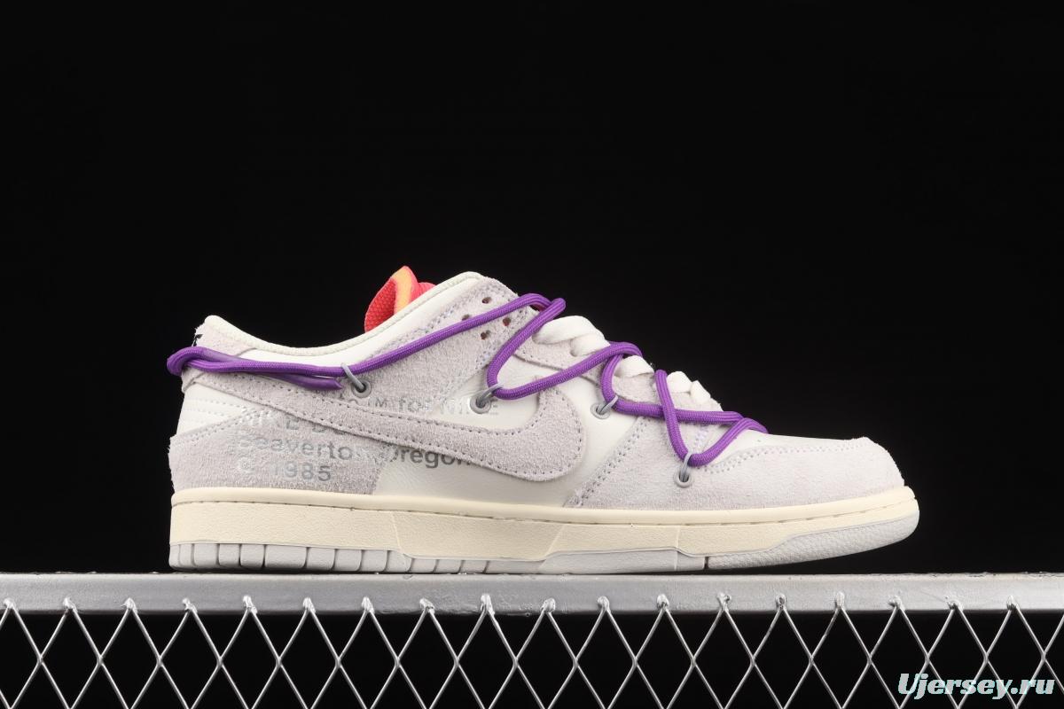 OFF-White x NIKE DUNK Low OW suede SB buckle rebound fashion casual board shoes DJ0950-101,