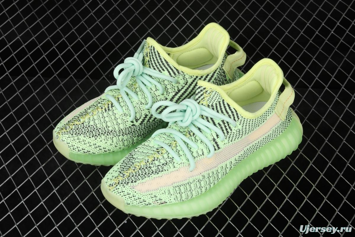 Adidas Yeezy Boost 350V2 Yeezreel FX4130 Darth Coconut 350 the second generation of hollowed-out black and yellow luminous stars