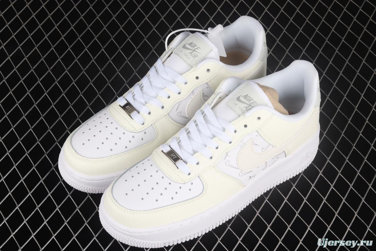 NIKE Air Force 1' 07 Low simple white 3M reflective low-top casual board shoes DR7857-100