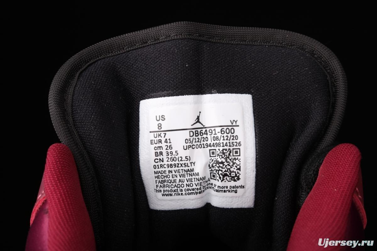 Air Jordan1 Low Black Wine Red Metal Flying Wings reverse low Top Basketball shoes DB6491-600
