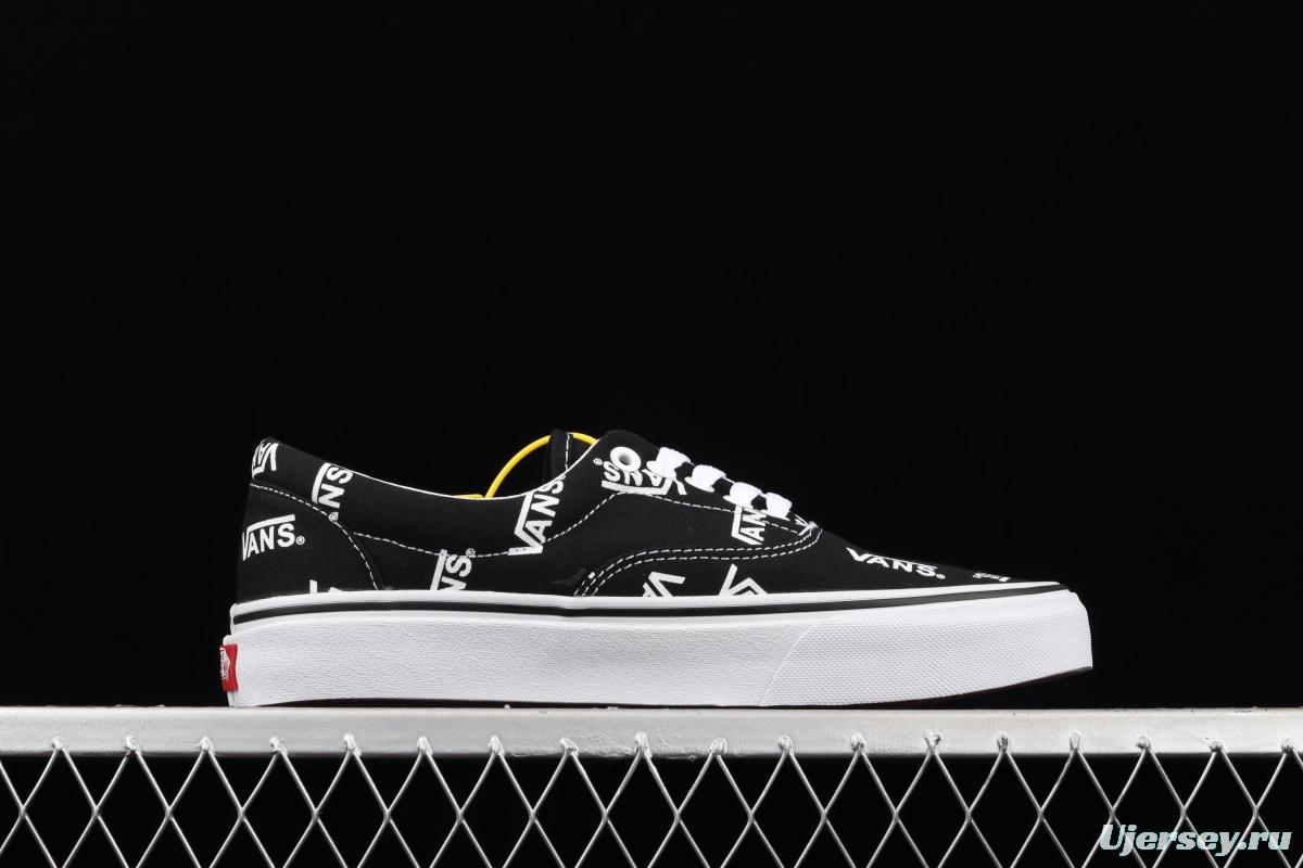 Vans Era's new classic black-and-white LOGO letter printed lightweight low-top shoes VN0A54F1QW7