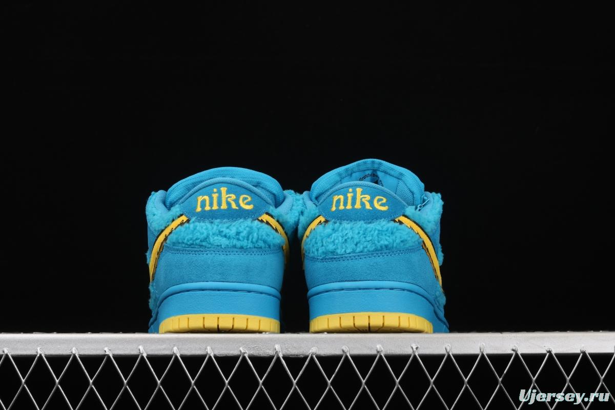 Grateful DeAdidas x NIKE SB DUNK Low Yellow Bear joint style blue and yellow bear sports skateboard shoes CJ5378-400