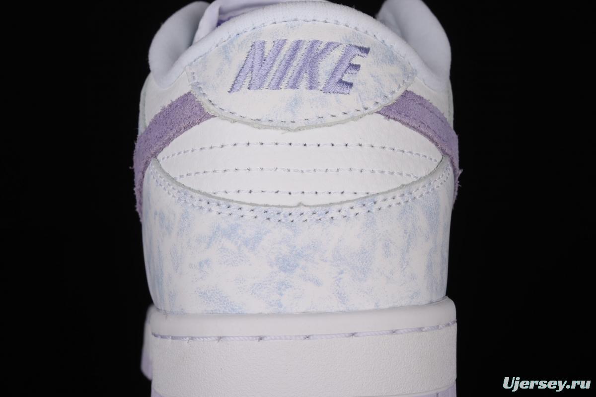 NIKE SB DUNK Low Prm white light purple color SB buckle rebound fashion leisure board shoes DM9467-500