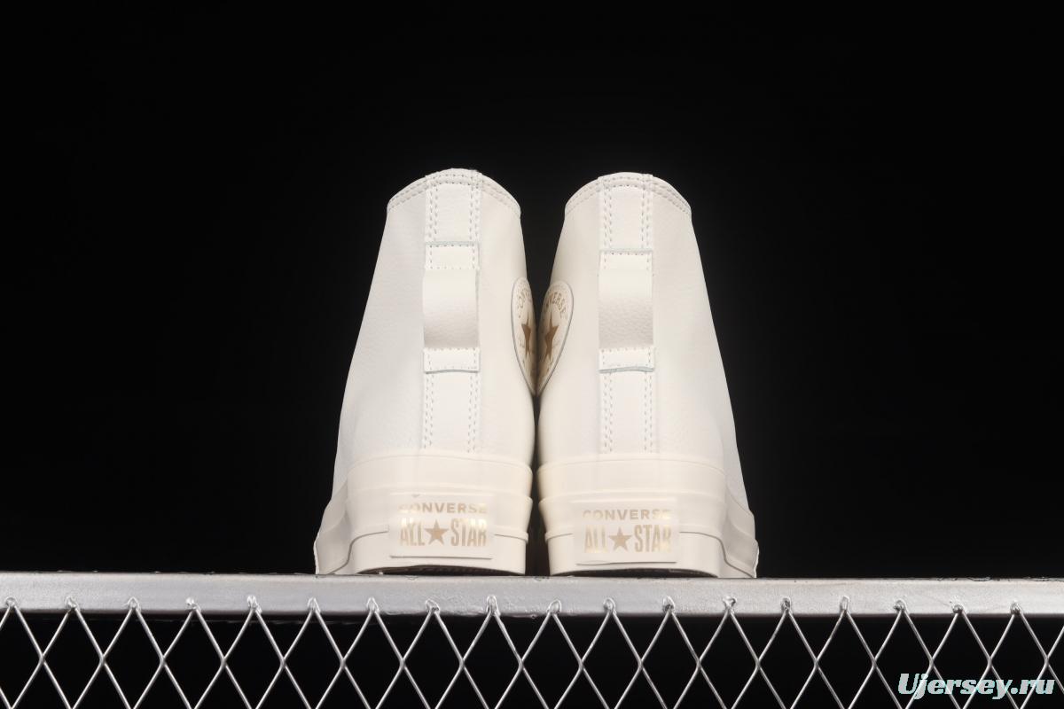Converse Converse vanilla gold foil ice cream heightened thick soles and high upper canvas shoes 572574C