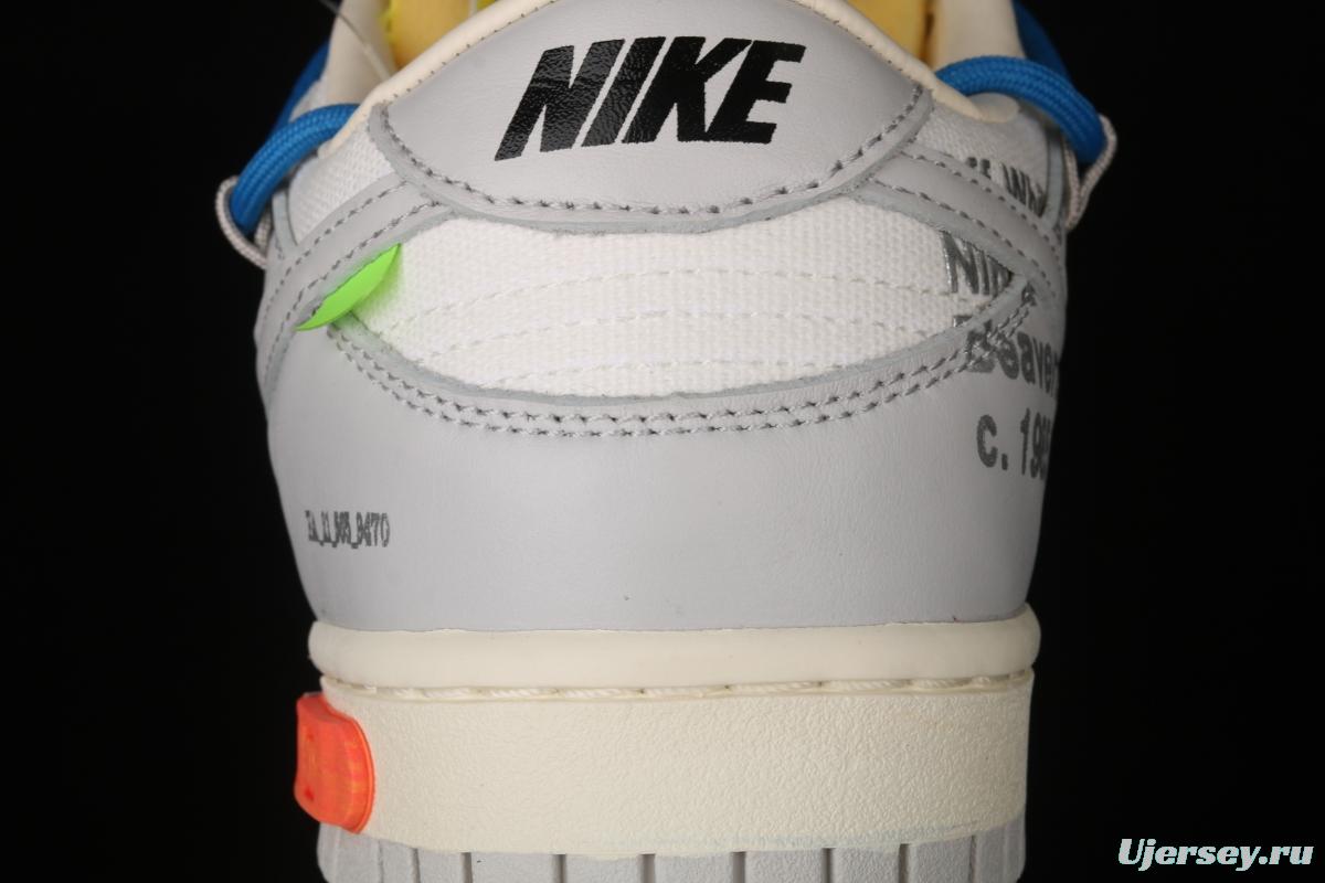 OFF-White x NIKE DUNK Low 03 of 50 OW white gray leisure sports skateboard shoes DM1602-112