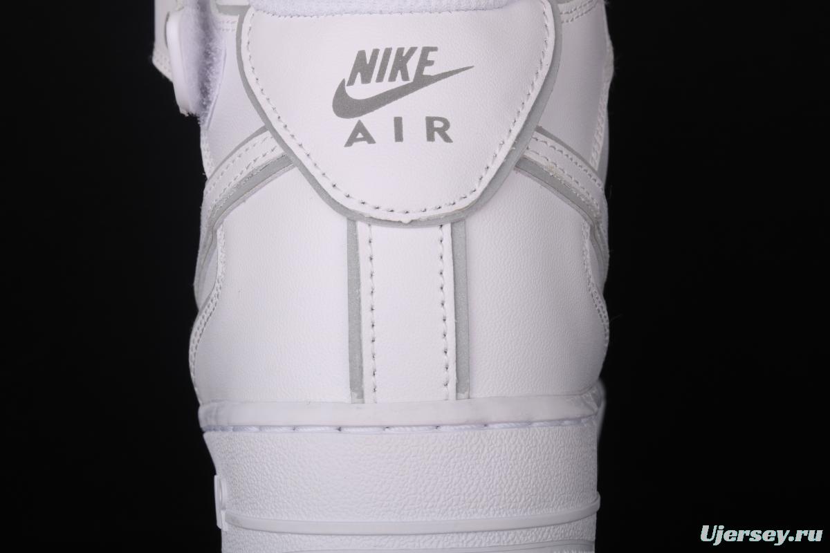 NIKE Air Force 1x 07 Mid laser white 3M reflective medium side leisure sports board shoes 369733-809
