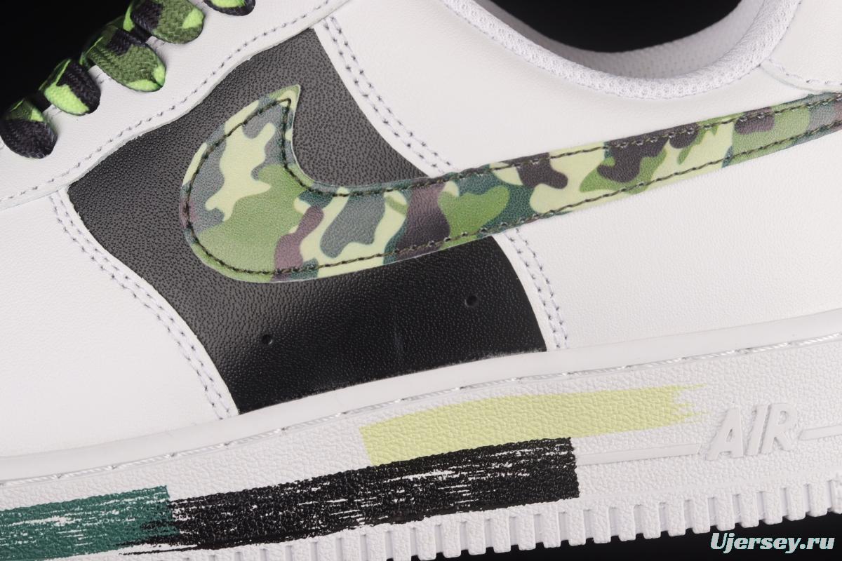 NIKE Air Force 1x 07 Lx painted army green hook white and blue low upper board shoes CW2288-113