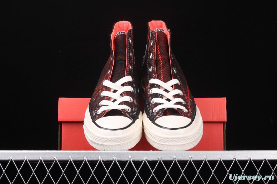 Converse 70s Plaid Scottish plaid fresh vintage casual board shoes 166496C