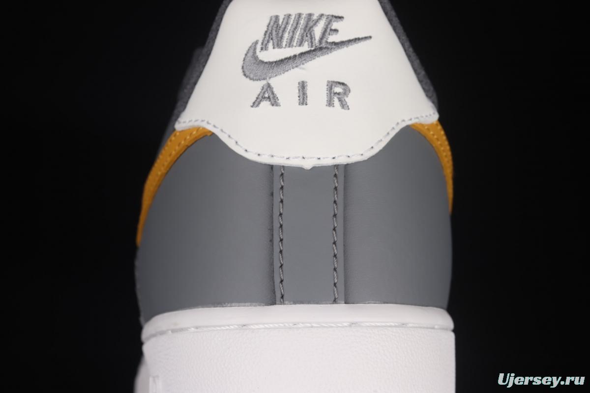 NIKE Air Force 11007 Low white, gray and yellow color low-top casual board shoes CW2288-110,