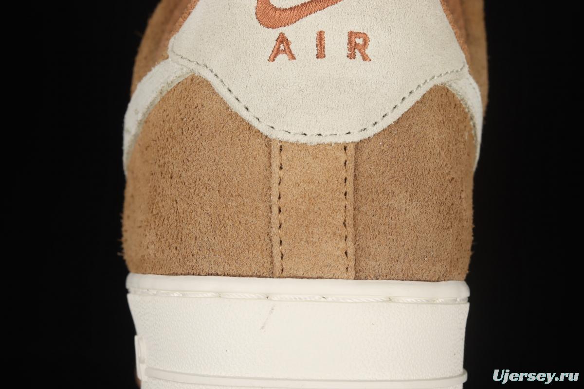 NIKE Air Force 1o07 Low white brown wheat low-top casual board shoes BQ8988-104