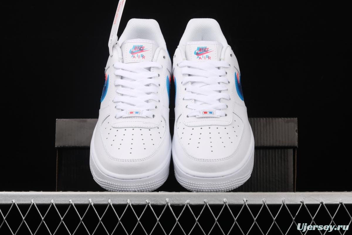 NIKE Air Force 1: 07 Hyun Color Air Force Joint style low-top Leisure Board shoes BV2551-100