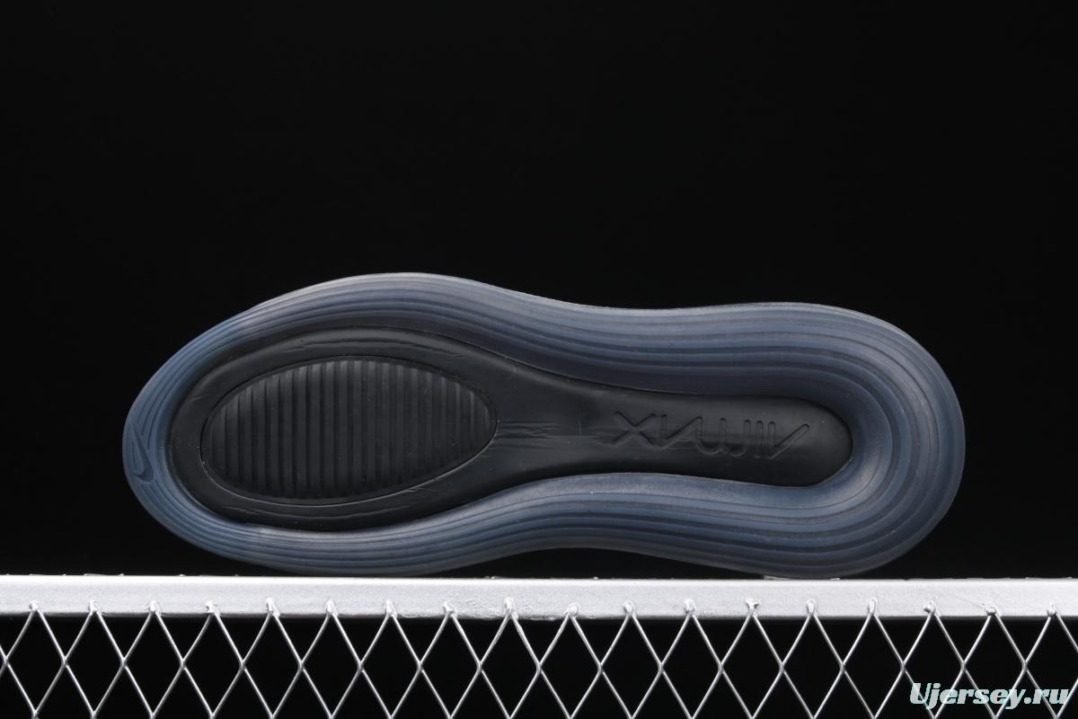 NIKE Air Max 720 Black/Blue/wave point full palm air cushion running shoes AO2924-003