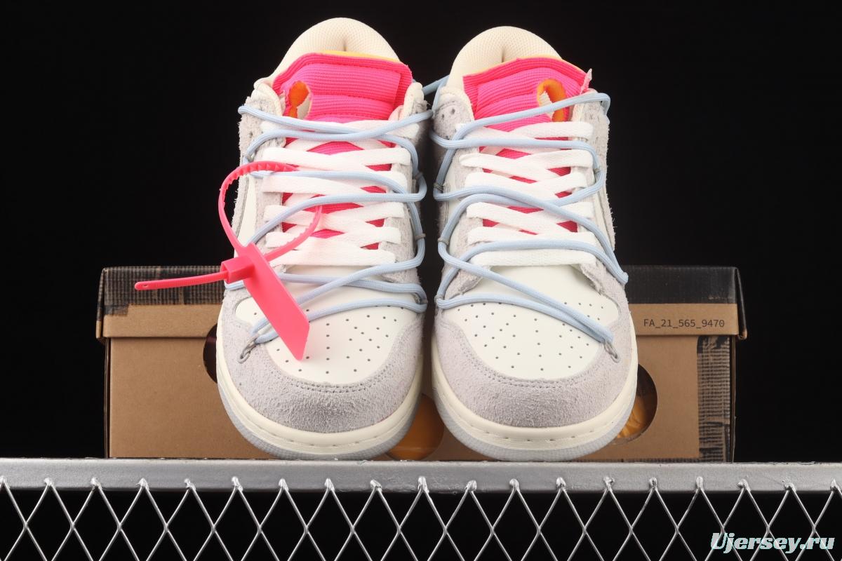 OFF-White x NIKE DUNK Low OW suede SB buckle rebound fashion casual board shoes DJ0950-113