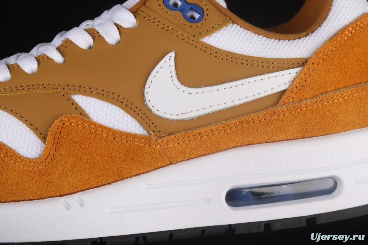 NIKE Air Max 1 yellow and white half-palm air cushion retro running shoes 908366-700