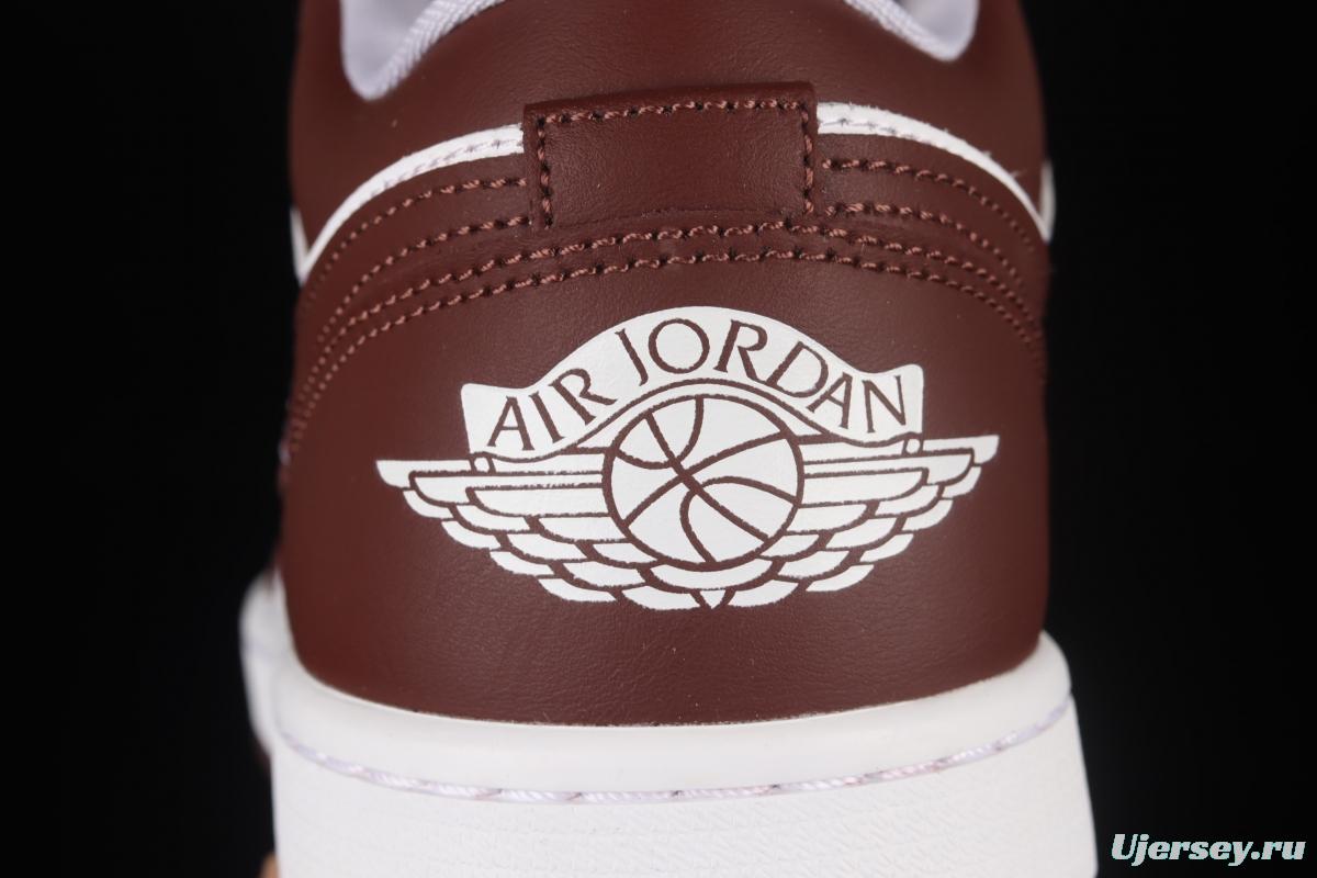 Air Jordan 1 Low red and white low top basketball shoes DC0774-116