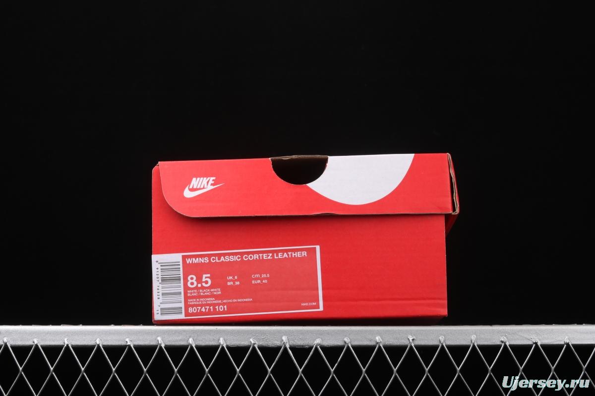 NIKE Roshe QS evergreen classic white and black leather soft foam shoes 807471-101