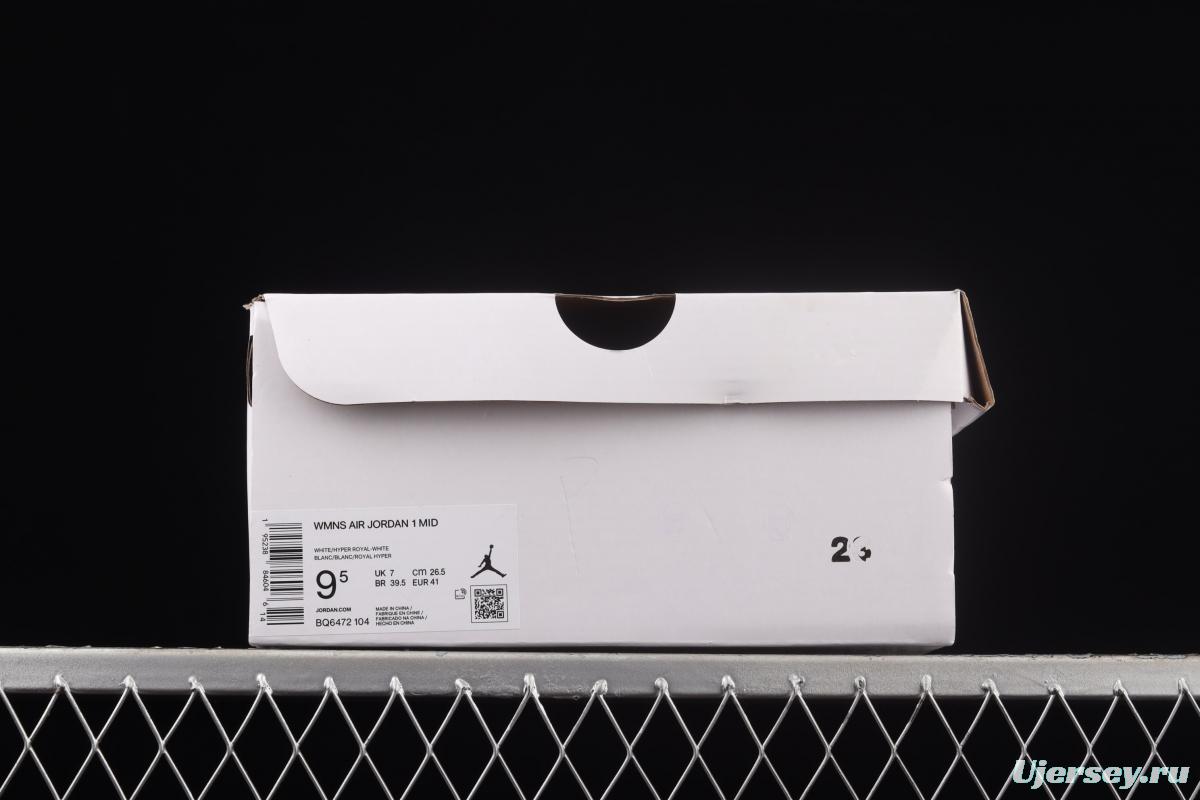 Air Jordan 1 Mid blue Zhongbang basketball shoes BQ6472-104